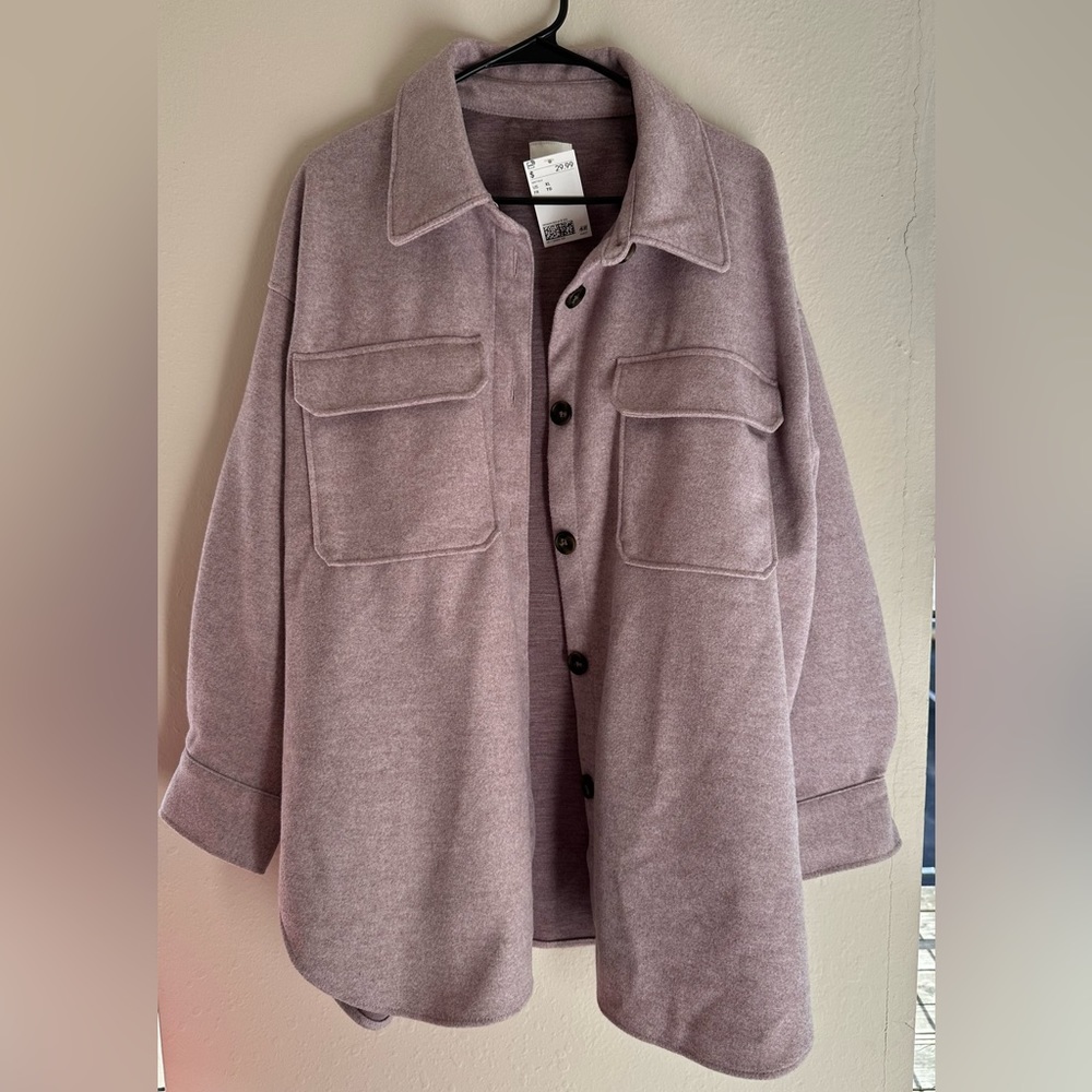 H&M oversized shirt jacket for sale